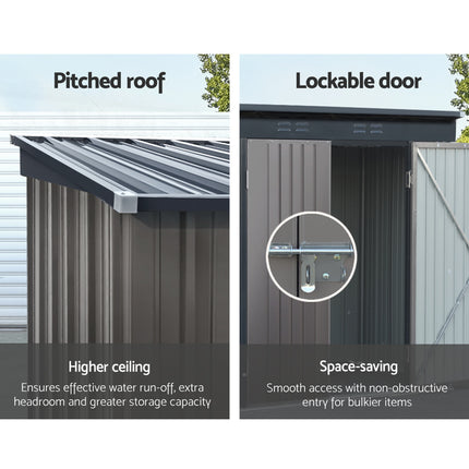 Giantz Garden Shed 2.31x1.31M Sheds Outdoor Storage Tool Metal Workshop Shelter Double Door.