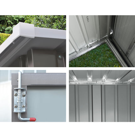 Giantz Garden Shed 2.31x1.31M Sheds Outdoor Storage Tool Metal Workshop Shelter Double Door.