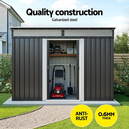 Giantz Garden Shed Outdoor Storage 2.60x1.95M Tool Sheds Workshop House Shelter.