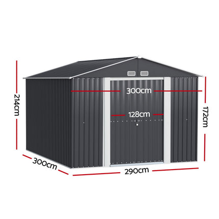 Giantz Garden Shed 3x3M Outdoor Storage Tool Workshop House Shelter.