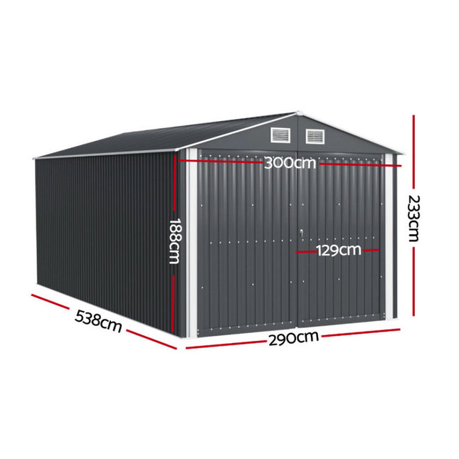 Giantz Garden Shed Sheds Outdoor Storage 3x5.38M Tool Workshop House Shelter.