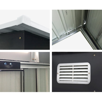 Giantz Garden Shed 2.58x3.14M w/Metal Base Sheds Outdoor Storage Workshop Shelter Sliding Door.