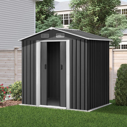 Giantz Garden Shed 2.38x1.31M w/Metal Base Sheds Outdoor Storage Tool Workshop Sliding Door.