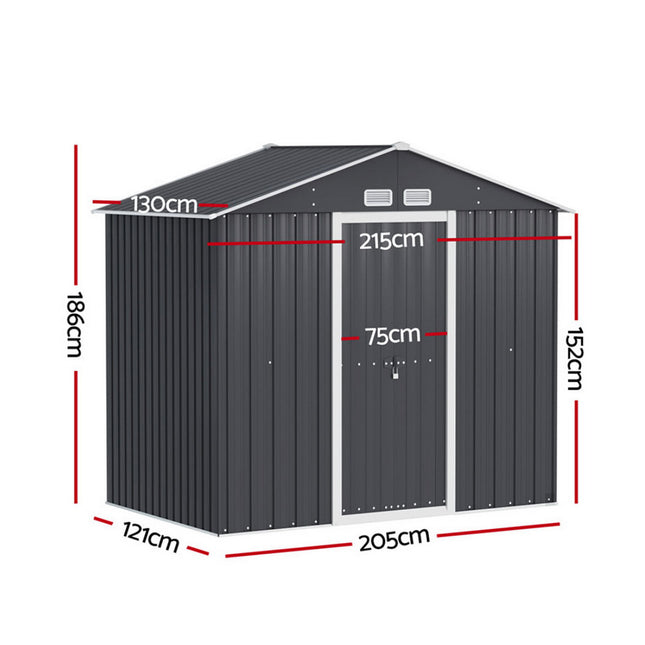 Giantz Garden Shed Outdoor Storage 2.15x1.3M Tool Workshop House Shelter Sliding Door.
