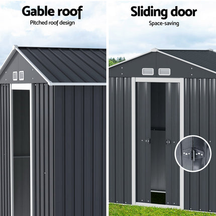 Giantz Garden Shed Outdoor Storage 2.15x1.3M Tool Workshop House Shelter Sliding Door.