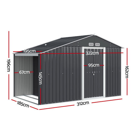 Giantz Garden Shed 3.22x1.96M Outdoor Storage Tool Workshop House Shelter.
