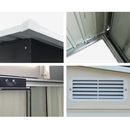 Giantz Garden Shed 2.58x2.07M Sheds Outdoor Storage Workshop Metal Shelter Sliding Door.