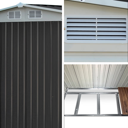 Giantz Garden Shed 2.58x2.07M w/Metal Base Sheds Outdoor Storage Double Door Tool.