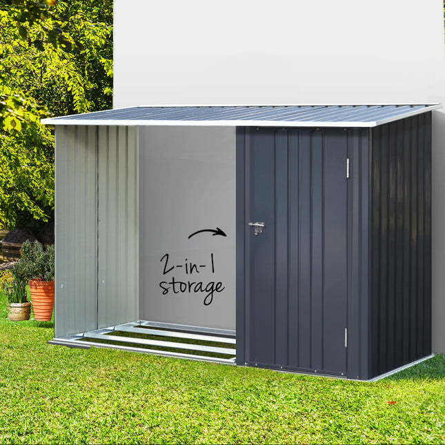 Giantz Garden Shed 2.49x1.04M Sheds Outdoor Tool Storage Workshop House Steel 2 in 1.