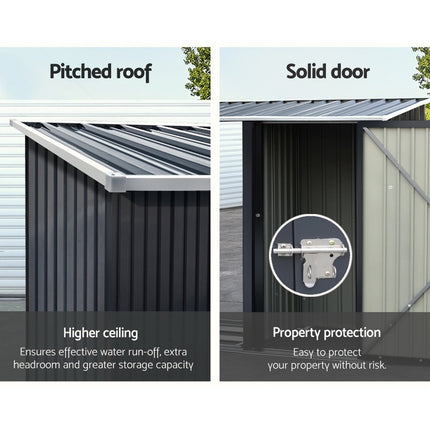 Giantz Garden Shed 2.49x1.04M Sheds Outdoor Tool Storage Workshop House Steel 2 in 1.