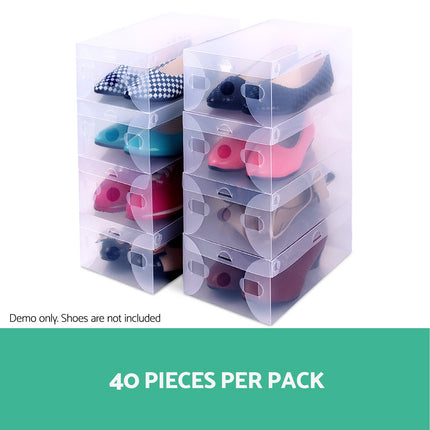 Artiss 40X Shoe Box Storage Clear Case Foldable Stackable.