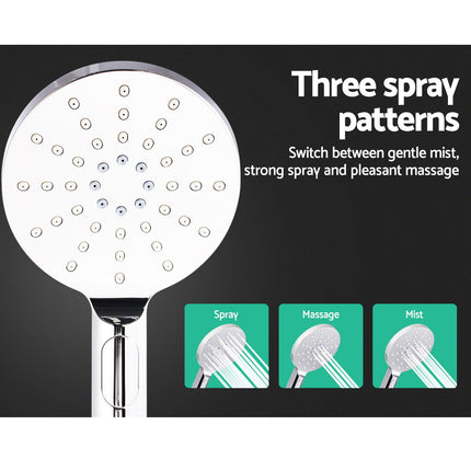 Cefito 9'' Rain Shower Head Set Handheld Round High Pressure Black.