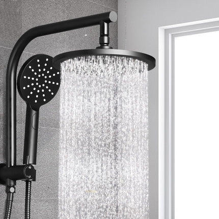 Cefito 9'' Rain Shower Head Set Handheld Round High Pressure Black.