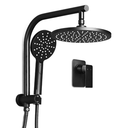 Cefito 9'' Rain Shower Head Set Handheld Round High Pressure Mixer Tap Black.