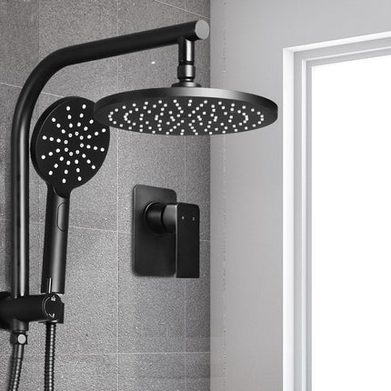 Cefito 9'' Rain Shower Head Set Handheld Round High Pressure Mixer Tap Black.