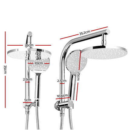 Cefito 9'' Rain Shower Head Set Handheld Round High Pressure Chrome.