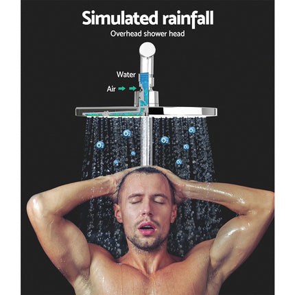 Cefito 9'' Rain Shower Head Set Handheld Round High Pressure Chrome.