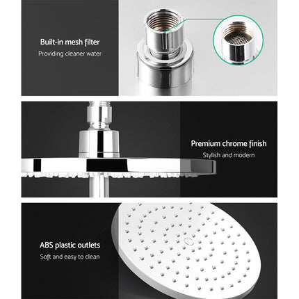 Cefito 9'' Rain Shower Head Set Handheld Round High Pressure Chrome.