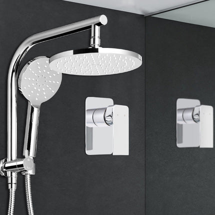 Cefito 9'' Rain Shower Head Set Handheld Round High Pressure Mixer Tap Chrome.