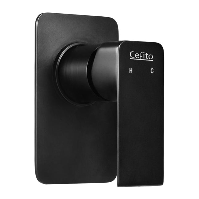 Cefito Shower Mixer Tap Wall Bath Taps Brass Hot Cold Basin Bathroom Black.