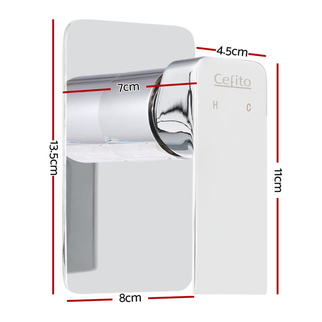 Cefito Shower Mixer Tap Wall Bath Taps Brass Hot Cold Basin Bathroom Chrome.