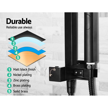 Cefito 8'' Rain Shower Head Set Handheld Square High Pressure Black.