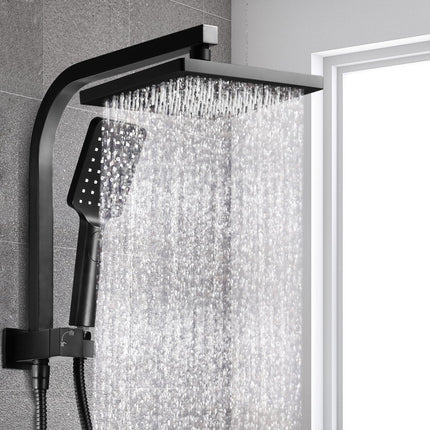 Cefito 8'' Rain Shower Head Set Handheld Square High Pressure Black.