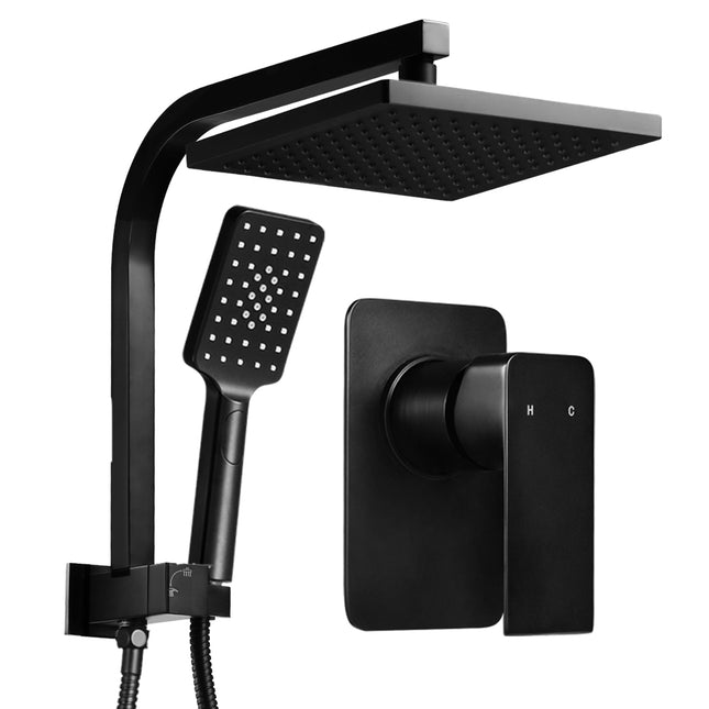 Cefito 8'' Rain Shower Head Set Handheld Square High Pressure Mixer Tap Black.