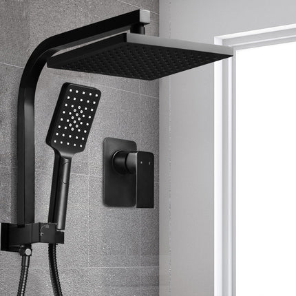 Cefito 8'' Rain Shower Head Set Handheld Square High Pressure Mixer Tap Black.