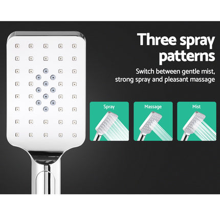 Cefito 8'' Rain Shower Head Set Handheld Square High Pressure Chrome.