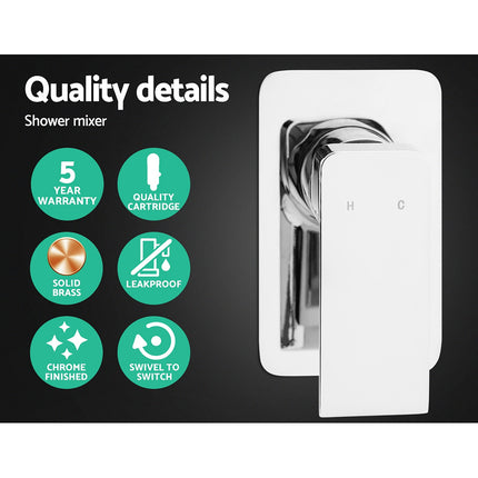 Cefito 8'' Rain Shower Head Set Handheld Square High Pressure Mixer Tap Chrome.