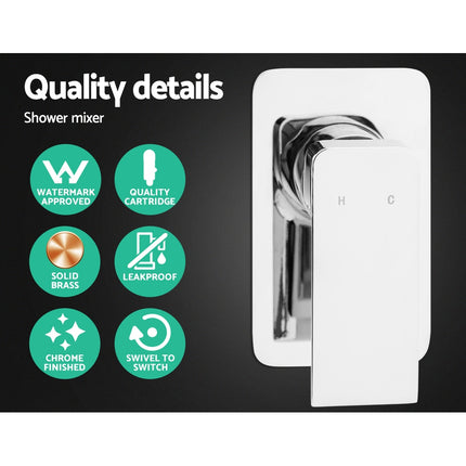 Cefito 8'' Rain Shower Head Set Handheld Square High Pressure Mixer Tap Chrome.