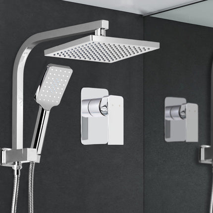 Cefito 8'' Rain Shower Head Set Handheld Square High Pressure Mixer Tap Chrome.