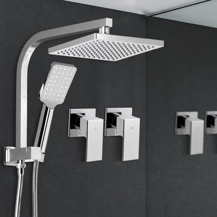 Cefito 8'' Rain Shower Head Set Handheld Square High Pressure wins Tap�Chrome.