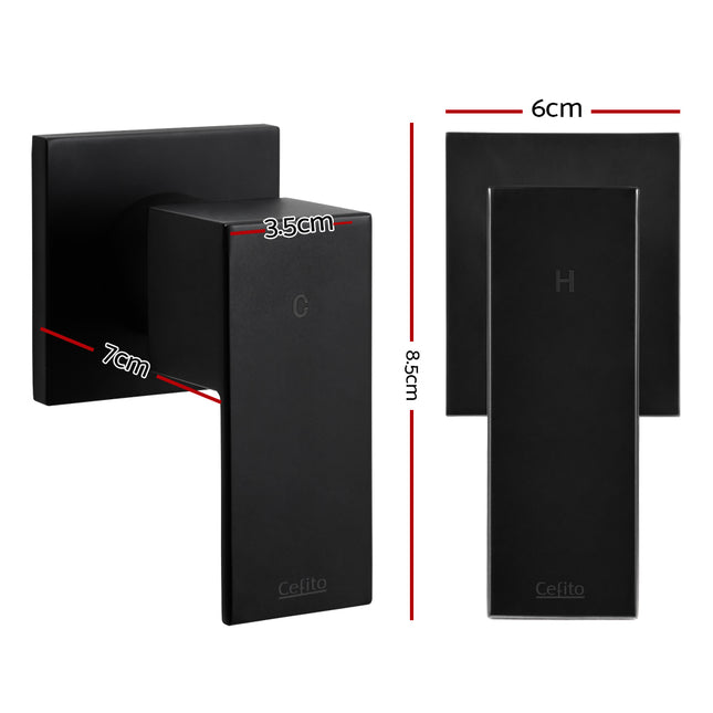Cefito Shower Twins Tap Wall Bath Taps Brass Hot Cold Basin Bathroom Black.