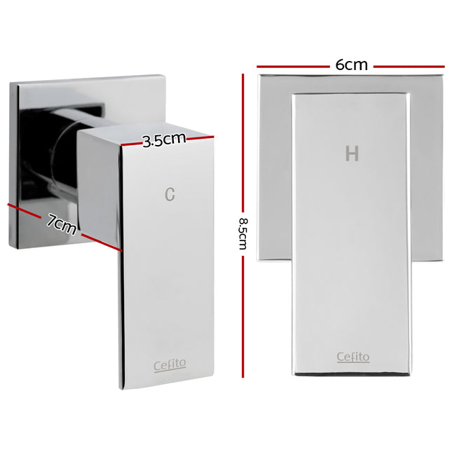 Cefito Shower Twins Tap Wall Bath Taps Brass Hot Cold Basin Bathroom Chrome.