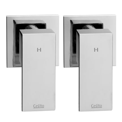 Cefito Shower Twins Tap Wall Bath Taps Brass Hot Cold Basin Bathroom Chrome.