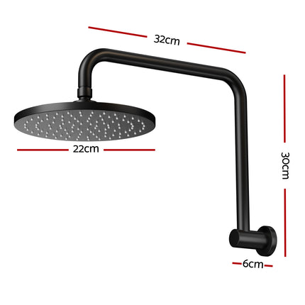 9'' Rain Shower Head Overhead High-pressure Swivel Black.