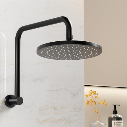 9'' Rain Shower Head Overhead High-pressure Swivel Black.