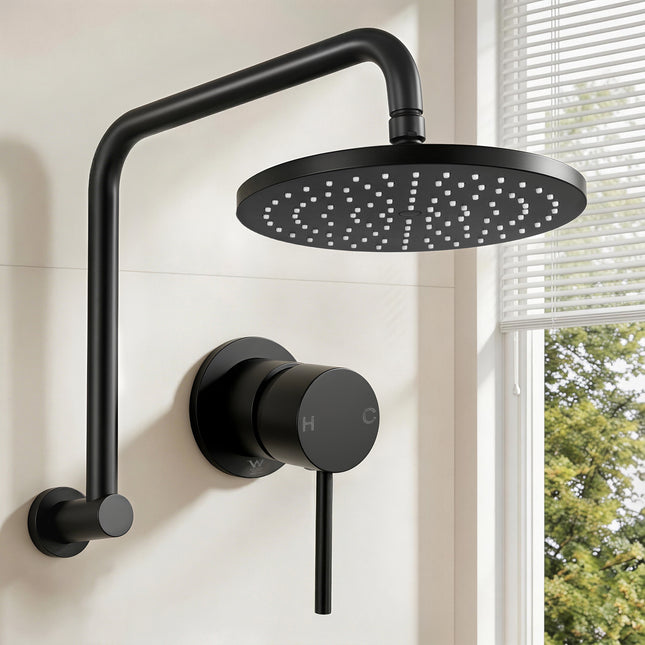 Cefito 9'' Rain Overhead Swivel Shower Head with Wall Bathroom Mixer.