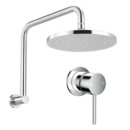 Cefito 9'' Rain Overhead Swivel Shower Head with Wall Bathroom Mixer Silver.