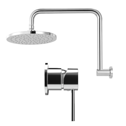 Cefito 9'' Rain Overhead Swivel Shower Head with Wall Bathroom Mixer Silver.