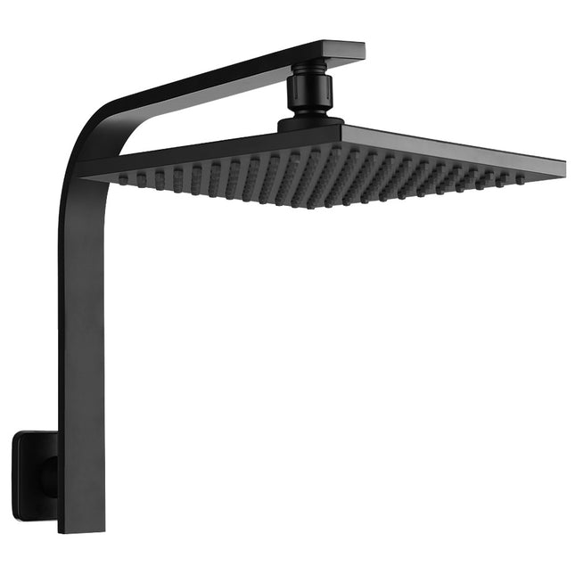 Cefito 8'' Rain Shower Head Wall Arm Square High Pressure Black.