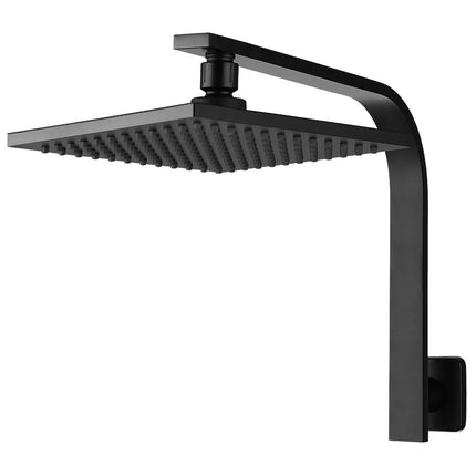 Cefito 8'' Rain Shower Head Wall Arm Square High Pressure Black.