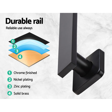 Cefito 8'' Rain Shower Head Wall Arm Square High Pressure Black.