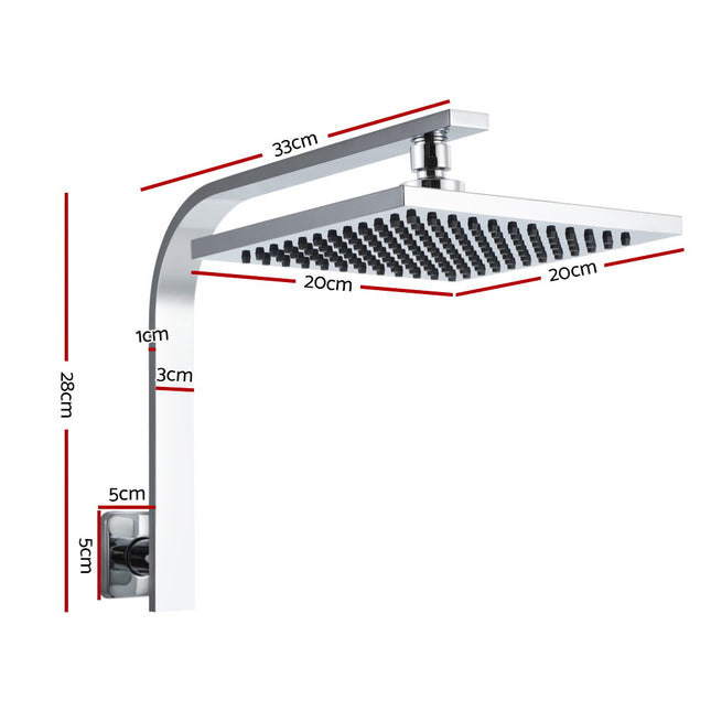 Cefito 8'' Rain Shower Head Wall Arm Square High Pressure Chrome.