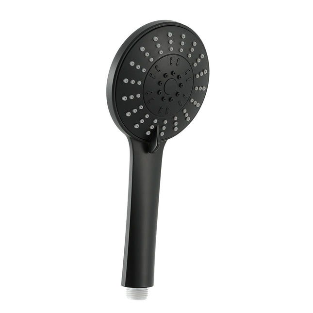Handheld Shower Head 4.5" High Pressure 5 Modes Poweful Round Black.