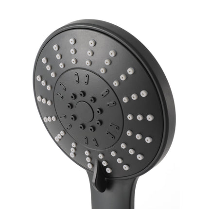 Handheld Shower Head 4.5" High Pressure 5 Modes Poweful Round Black.