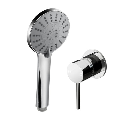 Cefito 4.5" Handheld Shower Head Round with Wall Bathroom Mixer Silver.