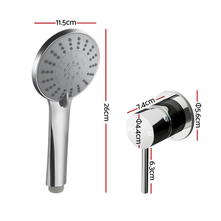 Cefito 4.5" Handheld Shower Head Round with Wall Bathroom Mixer Silver.